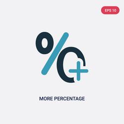two color more percentage plus button icon from vector image