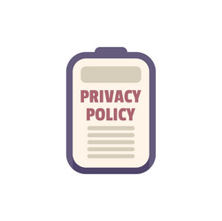 clipboard showing privacy policy document for user vector image
