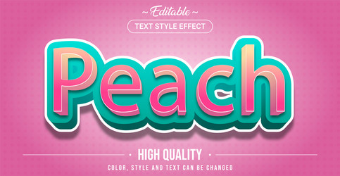editable text style effect - peach theme vector image