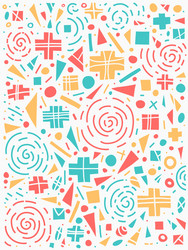 geometric pattern 80s style colorful design vector image