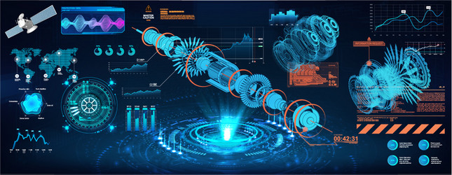 head up display - project holograms mechanisms vector image
