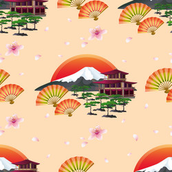 japanese abstract background with fans vector image