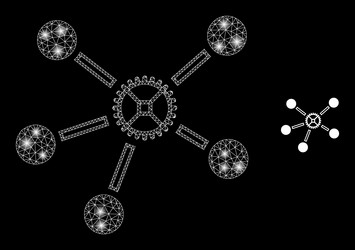 mesh net gear links with glitter carcass vector image