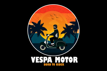 Vespa motor retro vintage design landscape vector