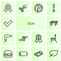 14 sign icons vector