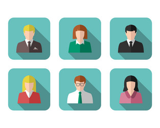 business people icon set vector