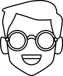 geek man with round frame glasses vector image