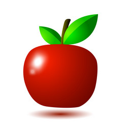 Glossy red apple isolated vector