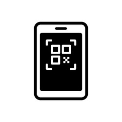 Icon of scanning qr code with smartphone vector