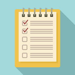 notebook checklist icon flat style vector image
