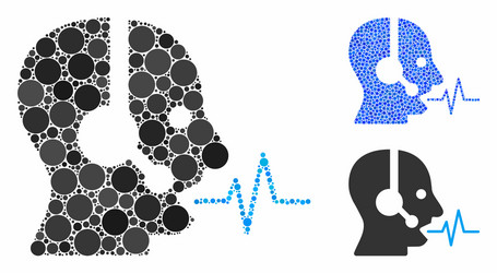 operator speech composition icon spheric items vector image