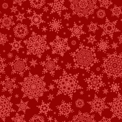 Red Snowflake Seamless Pattern vector image
