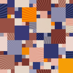 retro geometric square pattern with radial light vector image