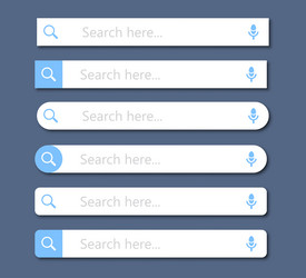 set of search bar for website in a flat design vector image