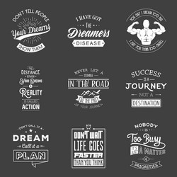 set of vintage motivation typographic quotes Vector Image