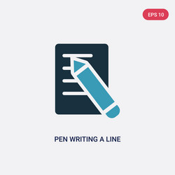 Two color pen writing a line icon from user vector