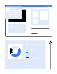 user interface design with data visualization vector image