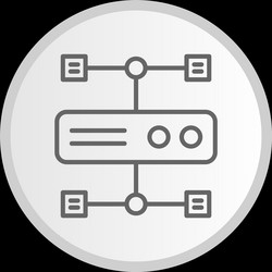 cluster computing line circle grey icon vector image