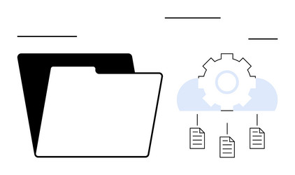 digital file management with cloud synchronization vector image