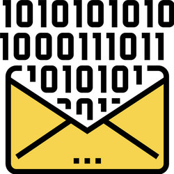 email message with binary code color icon vector image