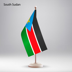 flag of south sudan hanging on a stand vector