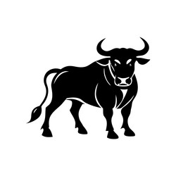 full body bull silhouette Vector Image