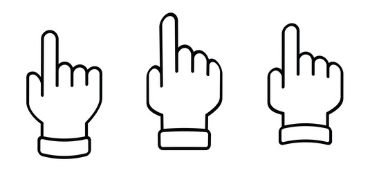hand cursor click touch here button pointing vector image