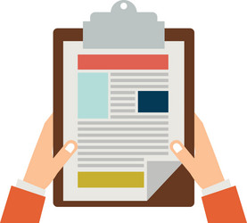hands with report table vector image