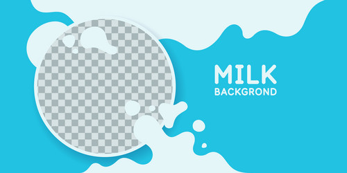 modern poster fresh milk with splashes on a light vector