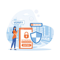 otp authentication secure verification one-time vector image