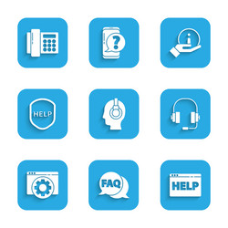 set support operator in touch speech bubble vector image