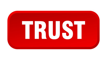 trust button square 3d push vector image