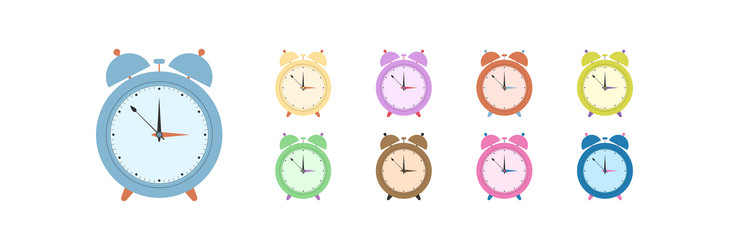 a set of different alarm clocks vector image