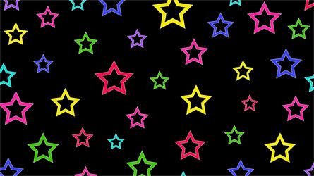 abstract pattern colorful star repeat on black vector image