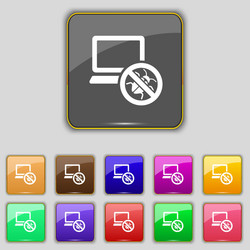 bug find icon sign set with eleven colored buttons vector image
