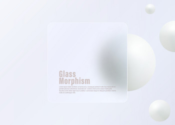 glass morphism landing page with square frame vector image