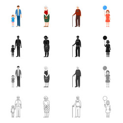 isolated object of character and avatar icon vector image