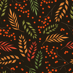 rowan tree pattern seamless colorful vector image
