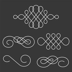 Swoosh line and divider calligraphy style vector