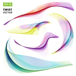 Abstract Wave Spiral Twist Set vector image