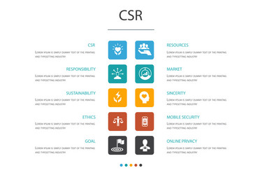 CSR Sustainability Icons - Goal & Ethics Vector Image
