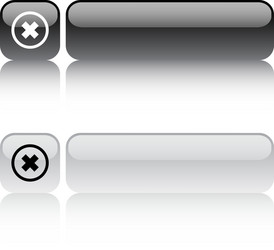Delete Button with Cross Icon vector image