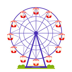 ferris wheel isolated flat design vector