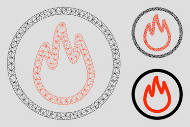 fire mesh wire frame model and triangle vector image