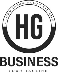 hg initial a logo design with abstract style vector image