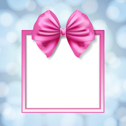 Pink background with bow Royalty Free Vector Image