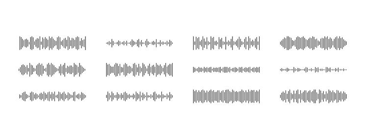 Podcast sound waves set waveform pattern Vector Image