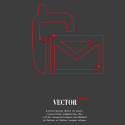 sms flat modern web button and space for your text vector image