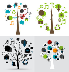 tree with cloud of application vector image