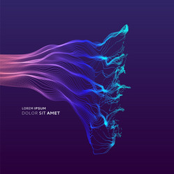 array with dynamic emitted particles water splash vector image